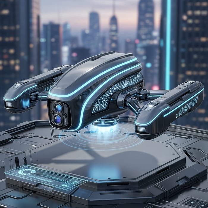 Futuristic Robotic Drone - Powerful and Elegant Technology Futuristic Robotic Drone - Powerful and Elegant Technology