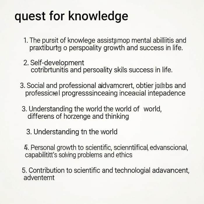 The Value of Seeking Knowledge for Personal and Social Development