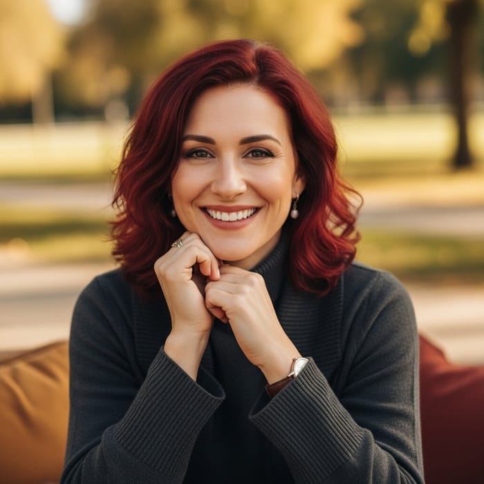 Captivating Red-Haired Woman with a Warm Smile