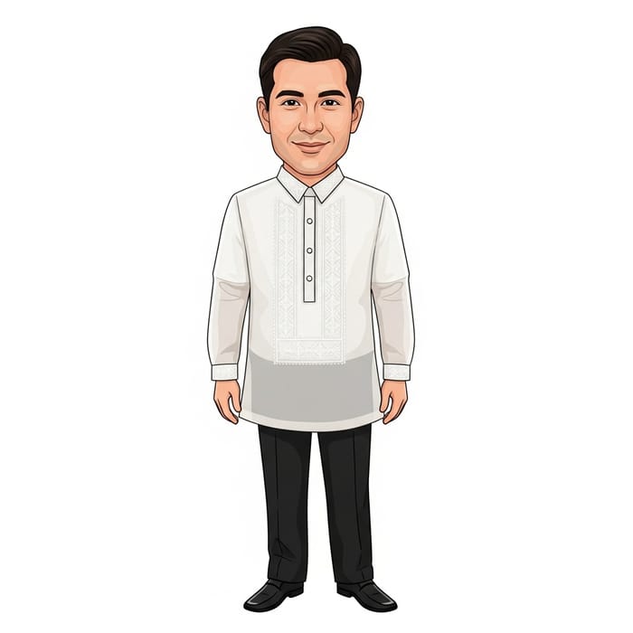 Filipino Barong Tagalog Caricature Illustration Filipino Barong Tagalog Caricature Illustration
