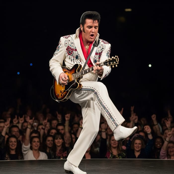 King of Rock n Roll Performing Live with Guitar