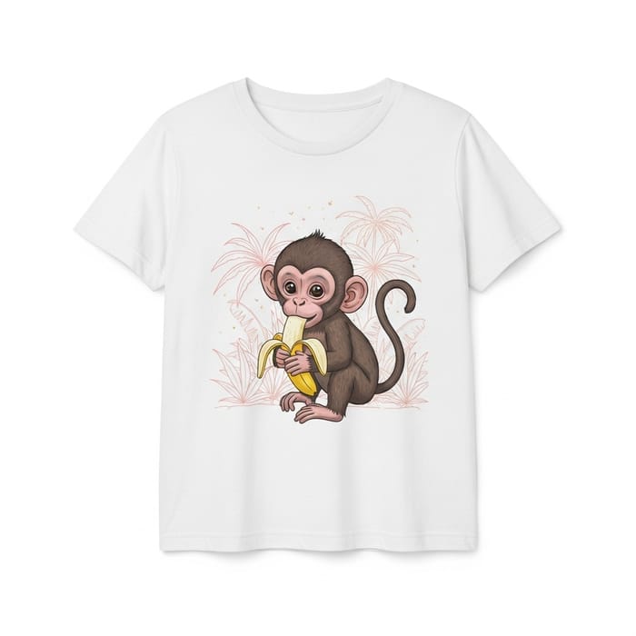 Cute Monkey Baby T-Shirt with Banana Design Cute Monkey Baby T-Shirt with Banana Design