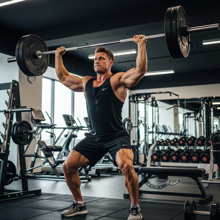 Strong Gym-goer in Top Shape Exercising