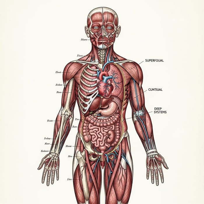 Human Body Illustration - Detailed Anatomical Depiction Human Body Illustration - Detailed Anatomical Depiction