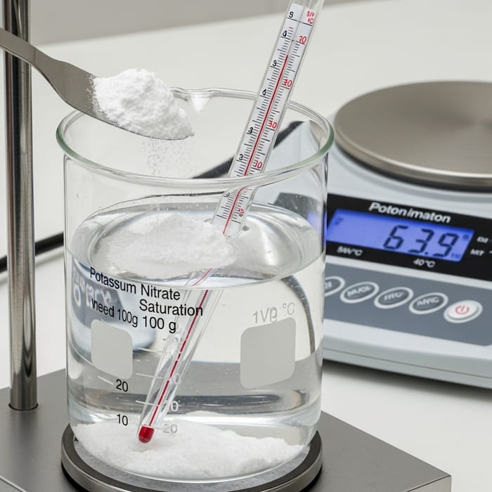 Prepare Saturated Potassium Nitrate Solution at 40°C Prepare Saturated Potassium Nitrate Solution at 40°C