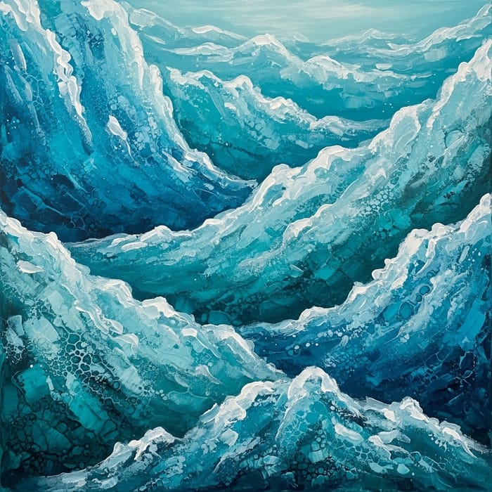 Abstract Glacial Art in Turquoise & Azure Hues Abstract Glacial Art in Turquoise & Azure Hues