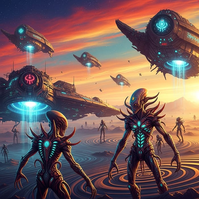 Psychedelic Alien Invasion: Extraterrestrial Encounter Psychedelic Alien Invasion: Extraterrestrial Encounter