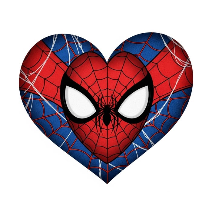 Spiderman Heart Design | Red & Blue Stylized Pattern Spiderman Heart Design | Red & Blue Stylized Pattern