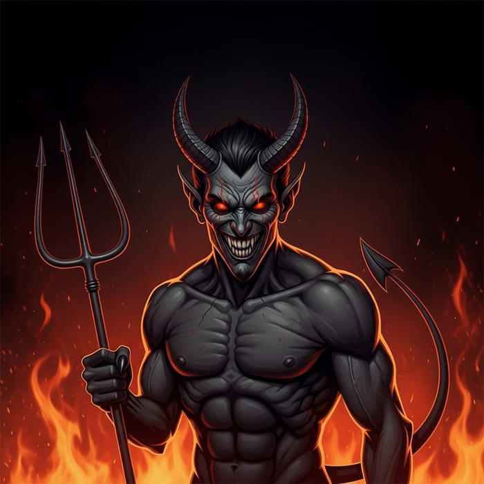Scary Devil Poster | Dark Malevolent Grin