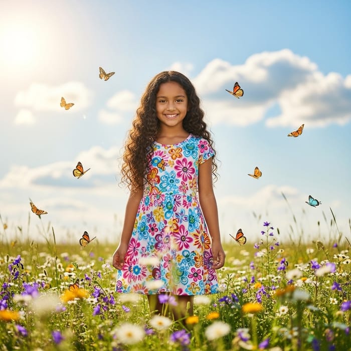 Beautiful Girl Among Wildflowers Beautiful Girl Among Wildflowers
