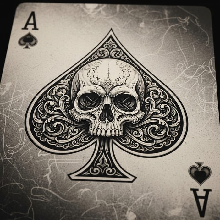 Skull Ace of Spades Card Design