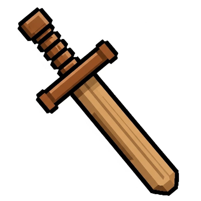 Pixel Wooden Sword Art | Video Game Design