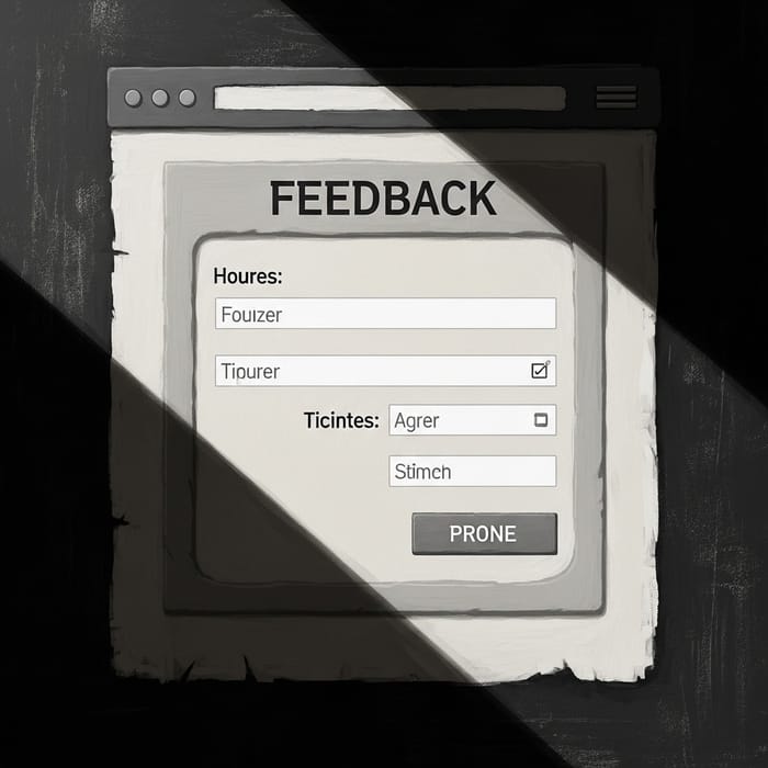 Vintage Black-and-White Poster Feedback Form | Artwork Details