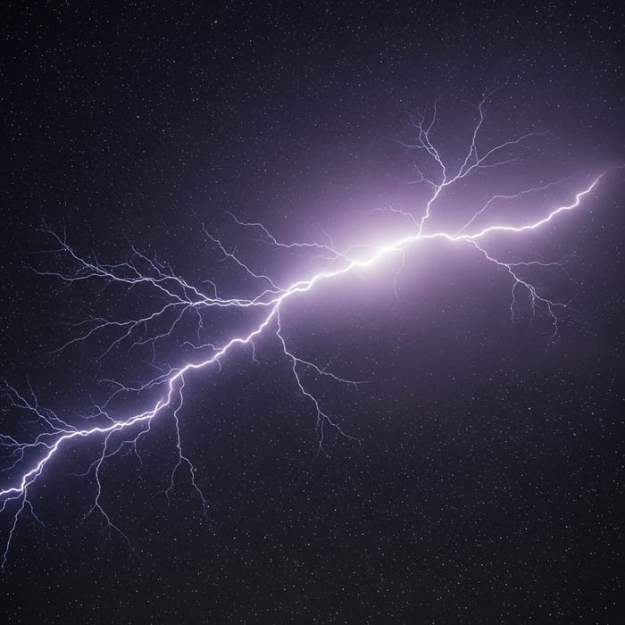 Mesmerizing Starry Night Sky with Ethereal Lightning Mesmerizing Starry Night Sky with Ethereal Lightning