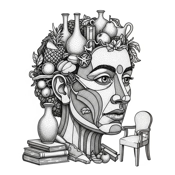 Create a Person's Face Graphic Illusion with Objects | Optical Art Create a Person's Face Graphic Illusion with Objects | Optical Art