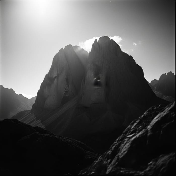 Vintage Black and White Mountain Landscape Vintage Black and White Mountain Landscape