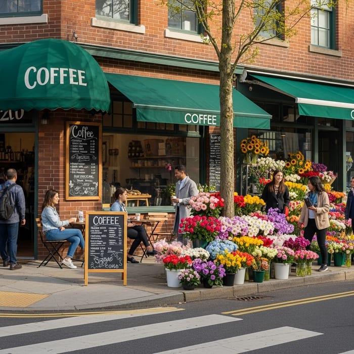 Coffee Shop and Flower Shop Combo | Fresh Coffee and Florals