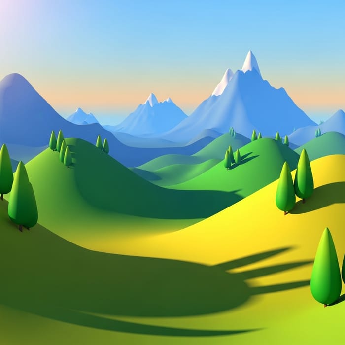Stunning Pixar-Style 3D Mountain Landscape Stunning Pixar-Style 3D Mountain Landscape