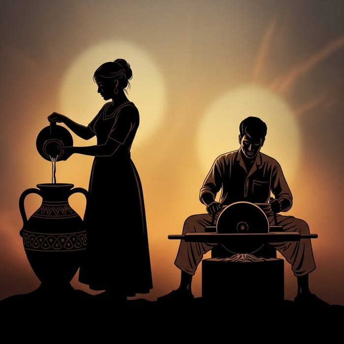 Silhouette of Labor: Women and Men in Harmony Silhouette of Labor: Women and Men in Harmony