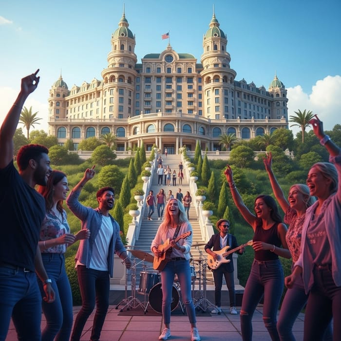 Luxury Hotel Party in Metaverse Art Scene Luxury Hotel Party in Metaverse Art Scene