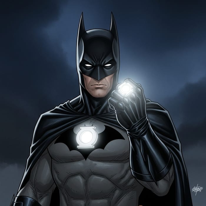 Enigmatic Batman with White Lantern Ring | Dark Knight Tale Enigmatic Batman with White Lantern Ring | Dark Knight Tale
