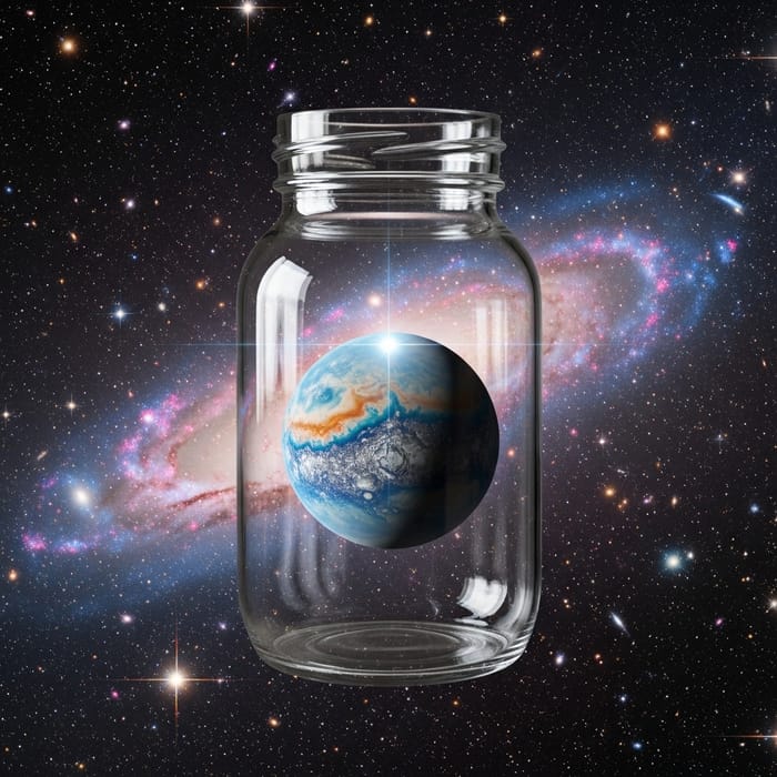 Planet in a Jar: Captured Microcosm in Space