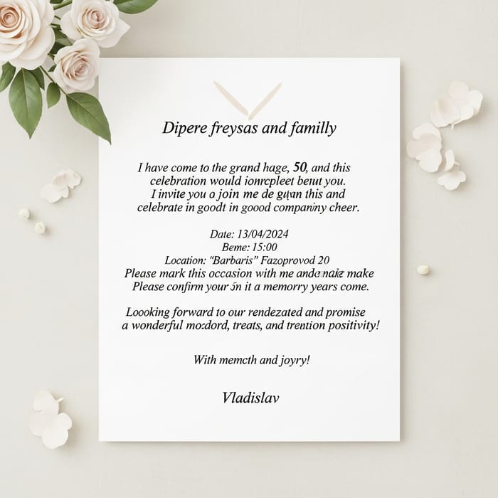 50th Birthday Celebration Invitation with Vladislav | Join the Celebration