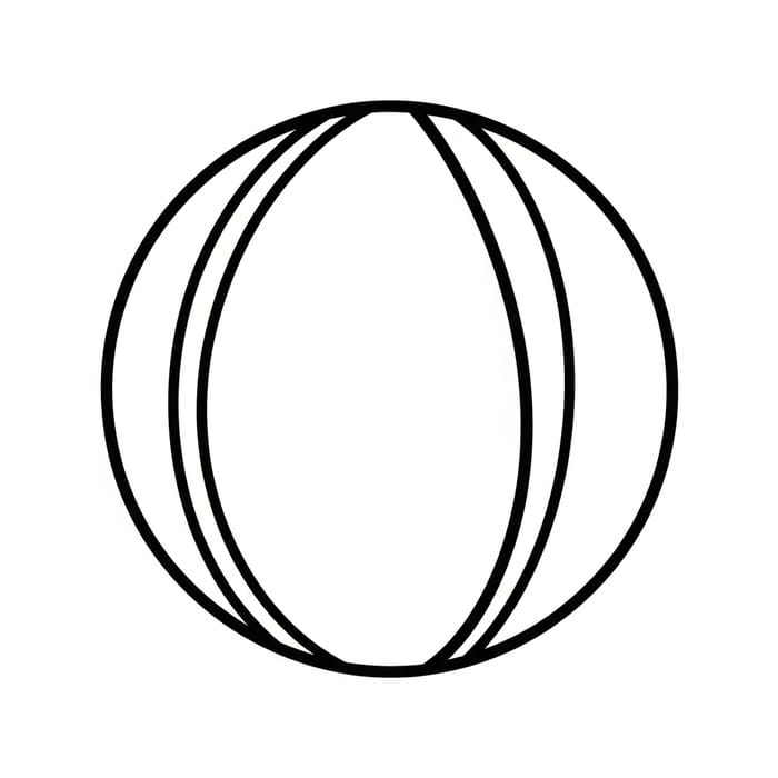 Simple Toy Ball Coloring Page for Toddlers