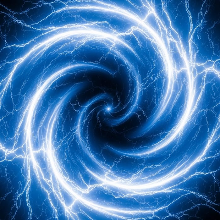 Abstract Electricity in Blue and White