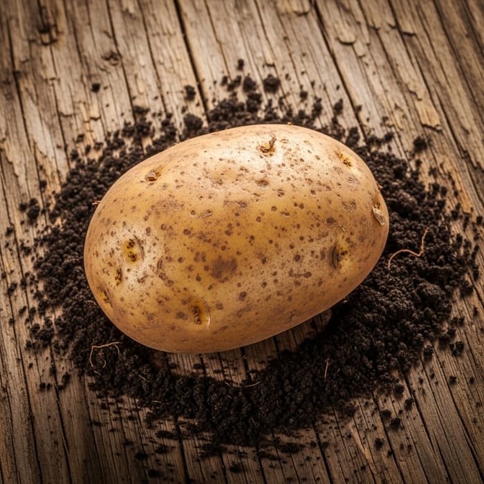 Potaxio - Freshly Dug Brown Potato on Textured Surface