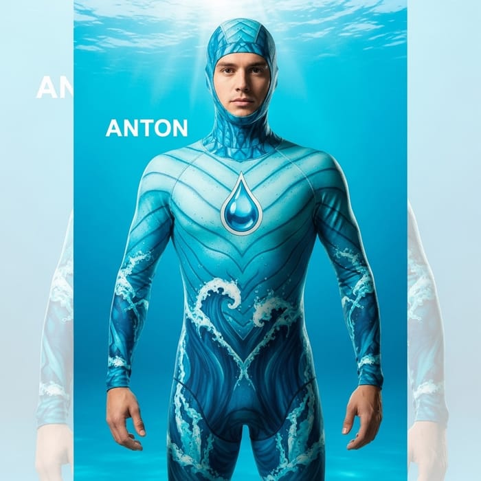 Anton's Aqua-Themed Suit for Ultimate Ocean Exploration Anton's Aqua-Themed Suit for Ultimate Ocean Exploration