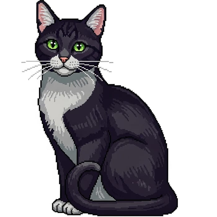 Pixelated Cat Image Pixelated Cat Image
