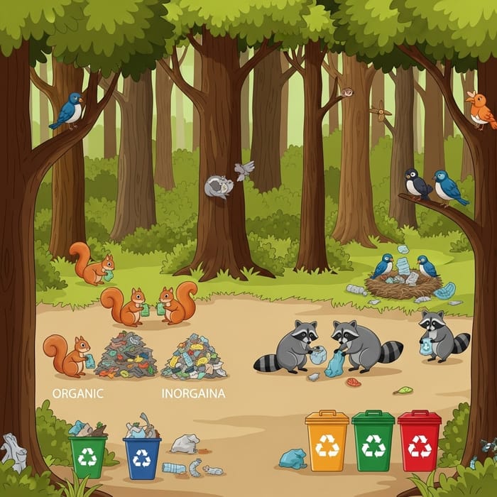 Green Forest Wildlife Recycling Efforts Green Forest Wildlife Recycling Efforts