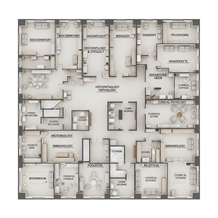 3D Clinical Laboratory Floor Plan Design