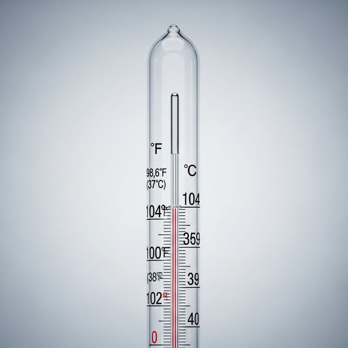Severe Fever Temperature on Classic Mercury Thermometer Severe Fever Temperature on Classic Mercury Thermometer