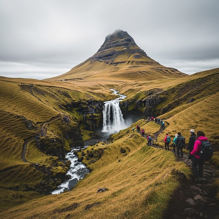 Enchanting Waterfall and Mystical Mountain View Enchanting Waterfall and Mystical Mountain View