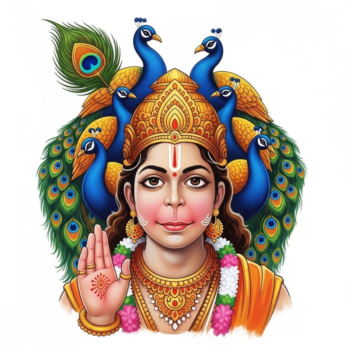 Lord Murugan Digital Painting: Divine Aura & Mythology-Inspired Artwork