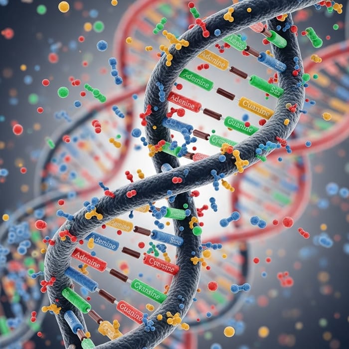 DNA Sequencing: Abstract Representation of Double Helix Structure DNA Sequencing: Abstract Representation of Double Helix Structure