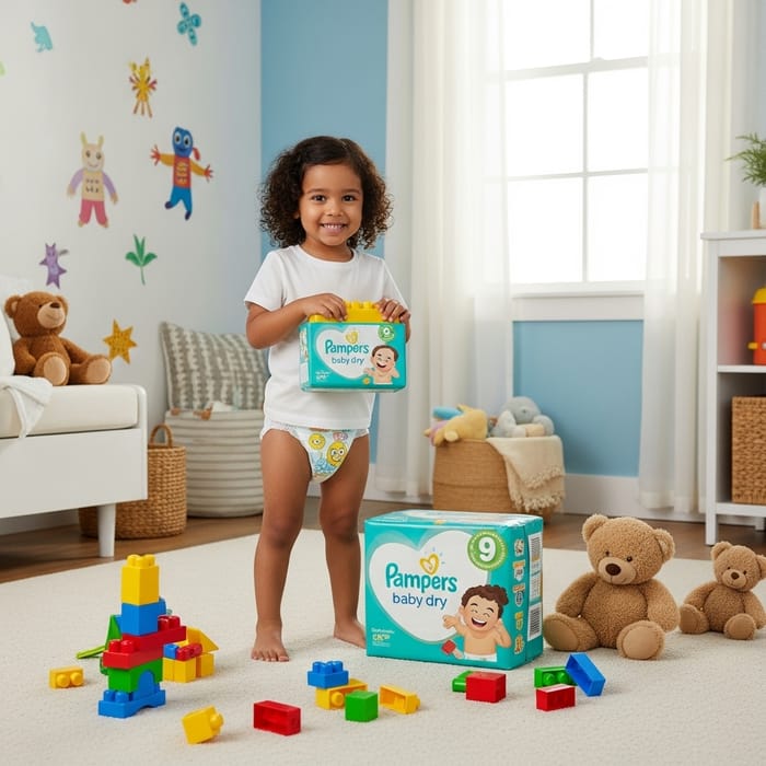 Cute 9-Year-Old in Pampers Baby Dry Diapers | Infantil Joyful Moments Cute 9-Year-Old in Pampers Baby Dry Diapers | Infantil Joyful Moments