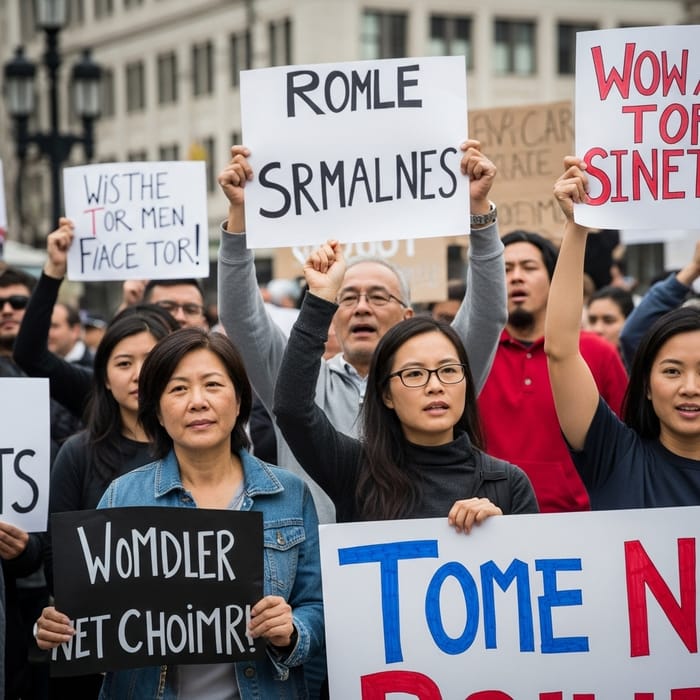 Asian Americans Protest for Equality in City Demonstration Asian Americans Protest for Equality in City Demonstration