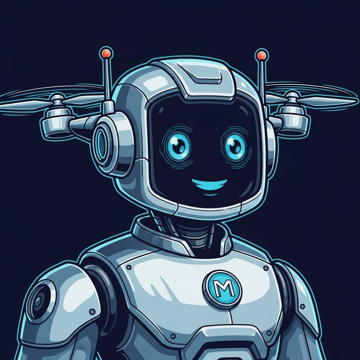 Friendly Robot Mascot for Security Drones Friendly Robot Mascot for Security Drones