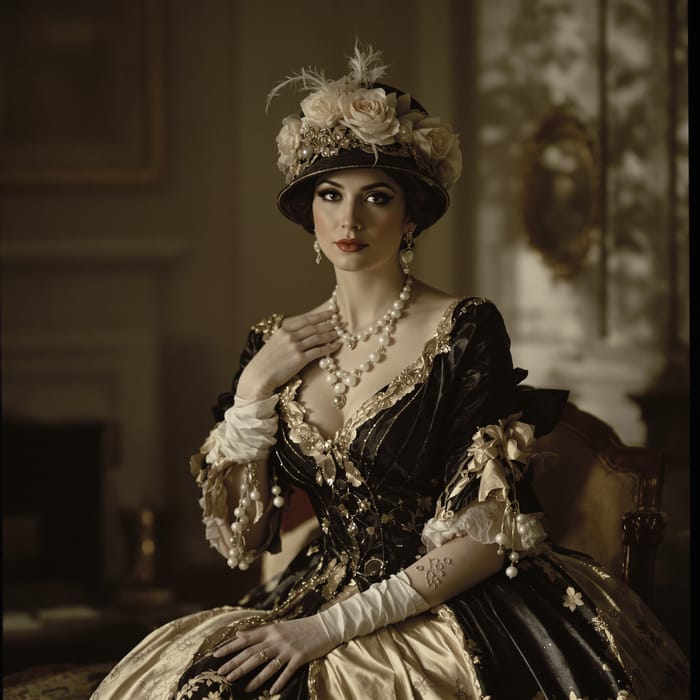 Elegant Aristocrat Portrait in Vintage Glamour