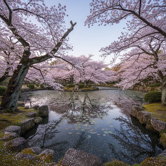 Japanese Cherry Blossom Pond
