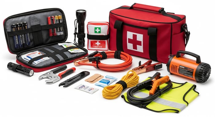 Car Emergency Kit with Essential Tools and Supplies