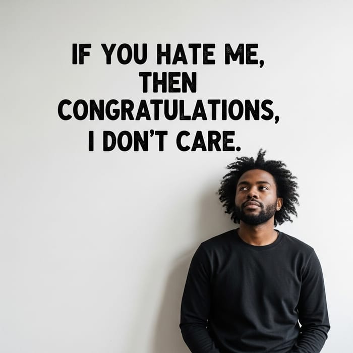 If You Hate Me, Congrats, I Don’t Care If You Hate Me, Congrats, I Don’t Care
