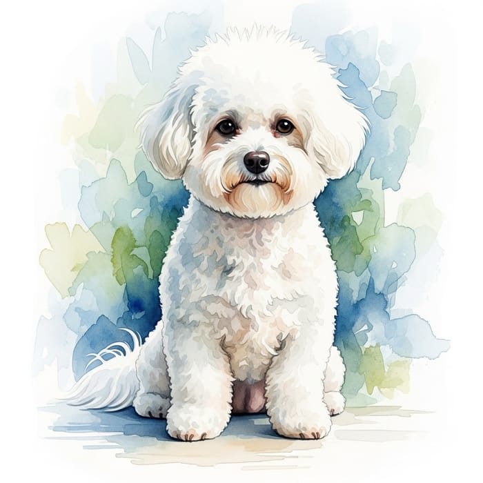 Dreamy Watercolor Painting of Bichon Frise Dreamy Watercolor Painting of Bichon Frise