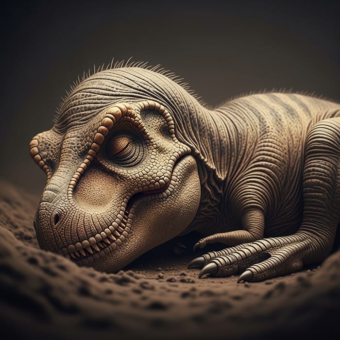 Realistic Sleeping Adorable T Rex