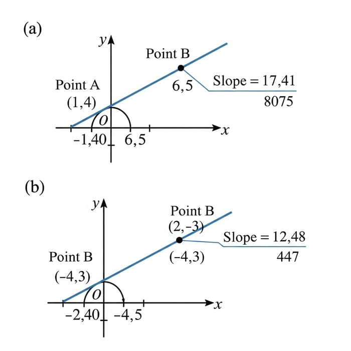 Line Slope Calculation: A to B Points