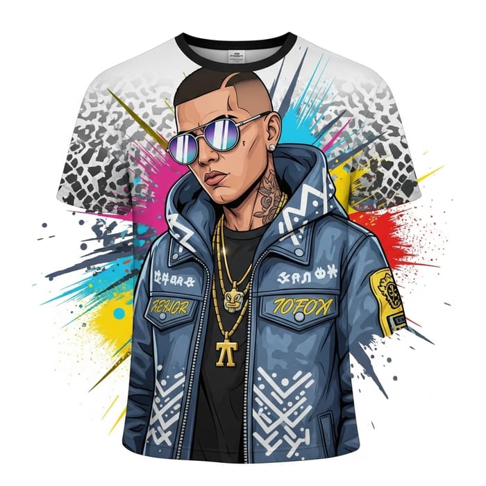 Vibrant Graphic Tee Inspired by Reggaeton Styles