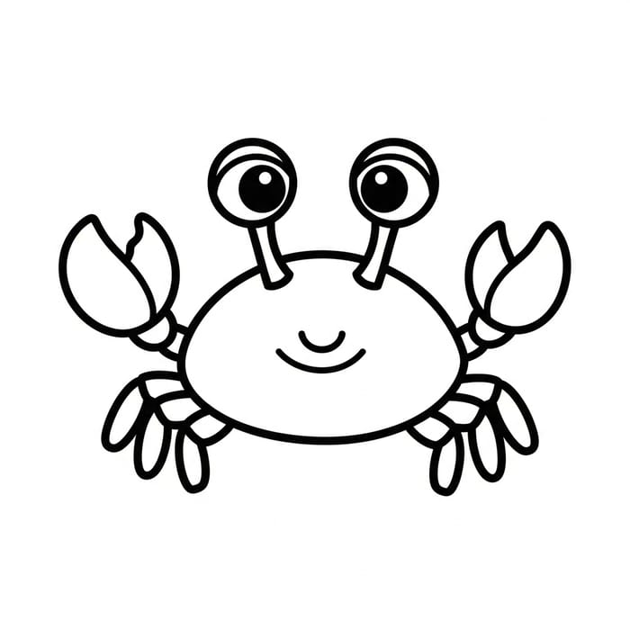 Cute Crab Coloring Page for Kids Cute Crab Coloring Page for Kids